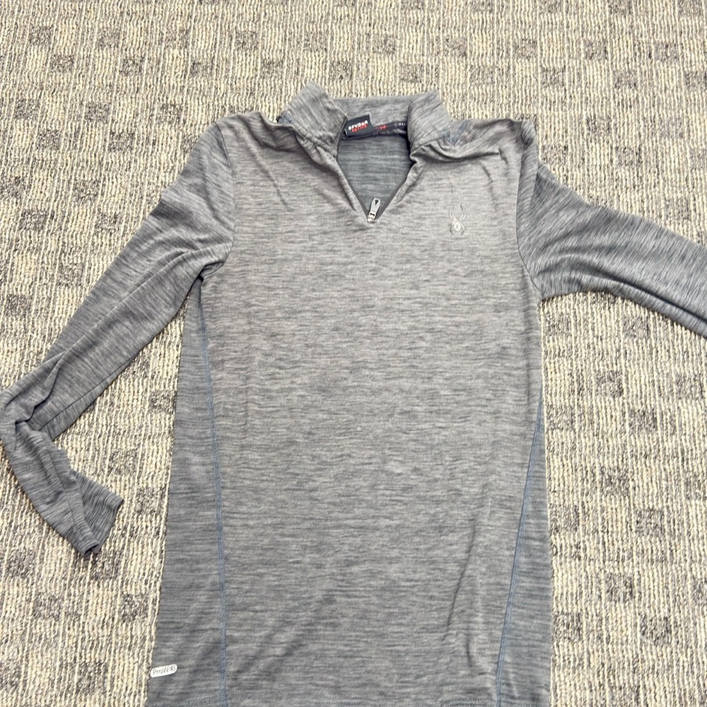 Spyder Activewear Gray Quarter-Zip Top‎